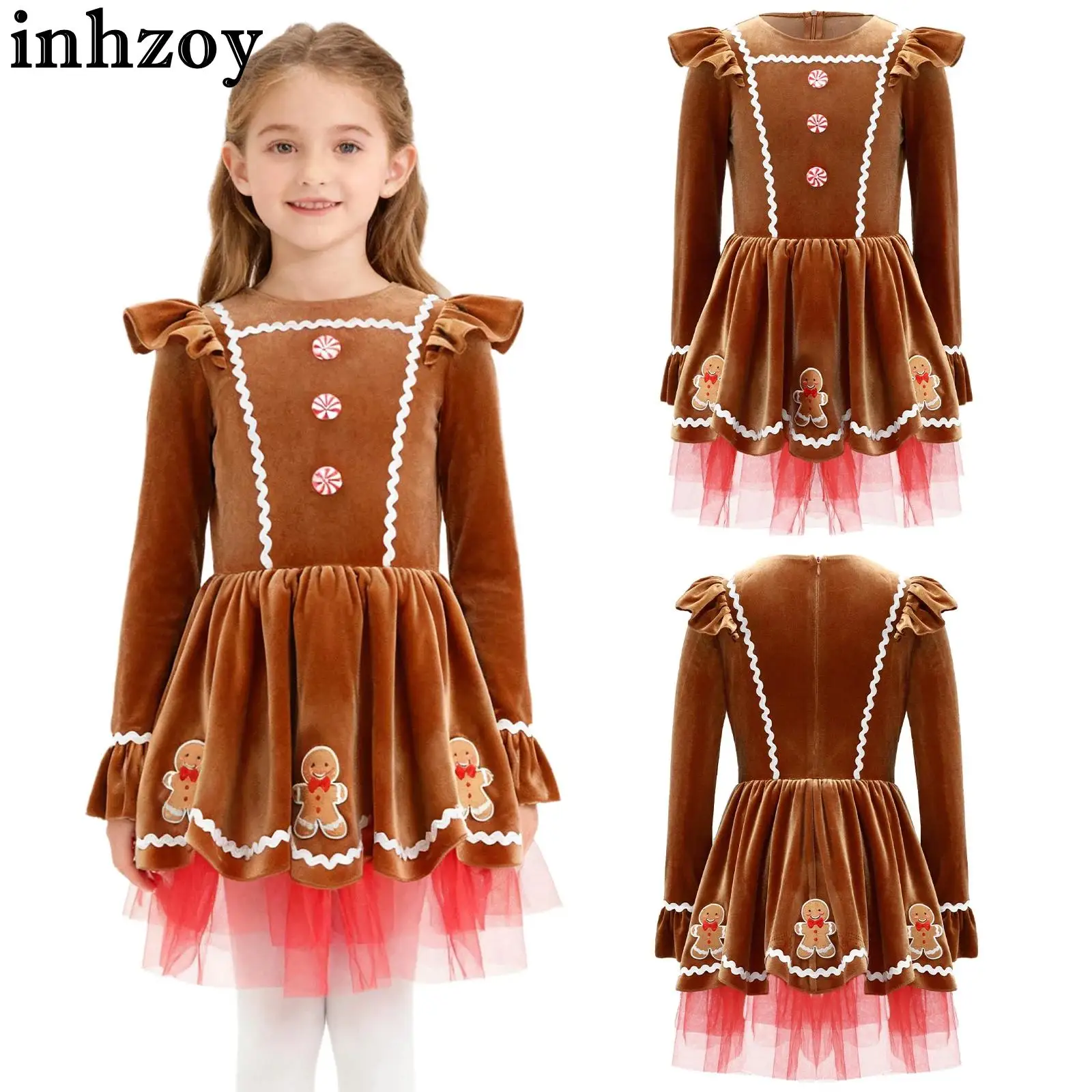 Kids Girls Christmas Gingerbread Man Cosplay Costume Long Sleeve Wave Braided Mesh Tutu Leotard Dress for Xmas Carnival Party
Kids Girls Christmas Gingerbread Man Cosplay Costume Long Sleeve Wave Braided Mesh Tutu Leotard Dress for Xmas Carnival Party