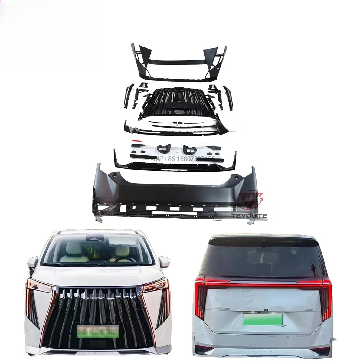 For 2023 GAC Trumpchi 23E9 Grandmaster (Renamed Master) Front and Rear Bumpers Body Kits
For 2023 GAC Trumpchi 23E9 Grandmaster (Renamed Master) Front and Rear Bumpers Body Kits
