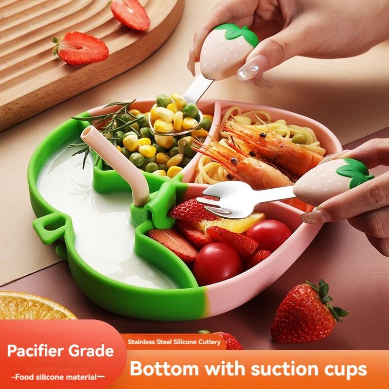 Strawberry Children's Table Far Spoon Set Food Creative Silicon Discoper Creative Setting Anti -slip Supply Food Bowl Christmas
Strawberry Children's Table Far Spoon Set Food Creative Silicon Discoper Creative Setting Anti -slip Supply Food Bowl Christmas