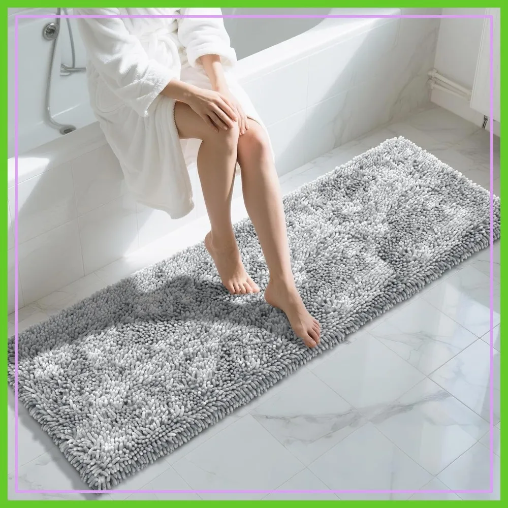 Extra Thick Absorbent Chenille Bath Mat Runner 70x24 Inch, Non Slip Quick Dry Machine Washable for Bathroom Floor, Tub and Shower
Extra Thick Absorbent Chenille Bath Mat Runner 70x24 Inch, Non Slip Quick Dry Machine Washable for Bathroom Floor, Tub and Shower