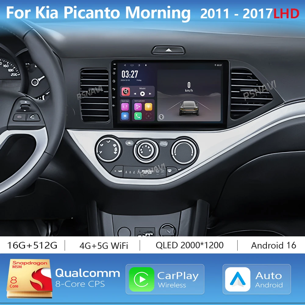 Android 16 Carplay Auto Car Radio Multimedia Player For Kia Picanto Morning 2011 - 2017 LHD Autoradio GPS Stereo 2din Head Unit
Android 16 Carplay Auto Car Radio Multimedia Player For Kia Picanto Morning 2011 - 2017 LHD Autoradio GPS Stereo 2din Head Unit