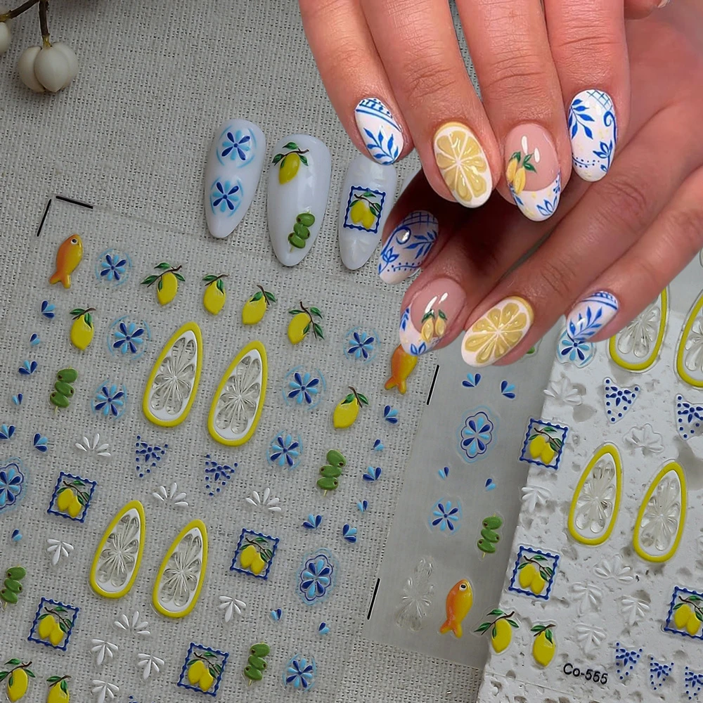 Lemon Fruit Nail Stickers Bohemia French Nail Designs Summer Self Adhesive Fish & Fruit Manicure Supplies for Women DIY Slider
Lemon Fruit Nail Stickers Bohemia French Nail Designs Summer Self Adhesive Fish & Fruit Manicure Supplies for Women DIY Slider