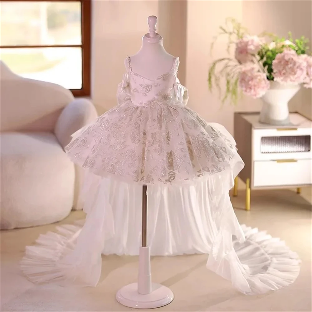 Customized Flower Girl Dress For Wedding Appliques Glitter Bow Short Sleeveless High Waist Kids Birthday First Communion Gown
Customized Flower Girl Dress For Wedding Appliques Glitter Bow Short Sleeveless High Waist Kids Birthday First Communion Gown