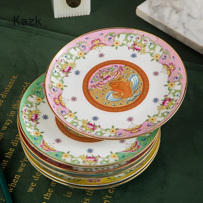 Bone China Plate Chinese Style Enamel Color Golden Stroke Restaurant Tableware Relief Craft Ceramic Dinner Plates Snack Dishes
Bone China Plate Chinese Style Enamel Color Golden Stroke Restaurant Tableware Relief Craft Ceramic Dinner Plates Snack Dishes
