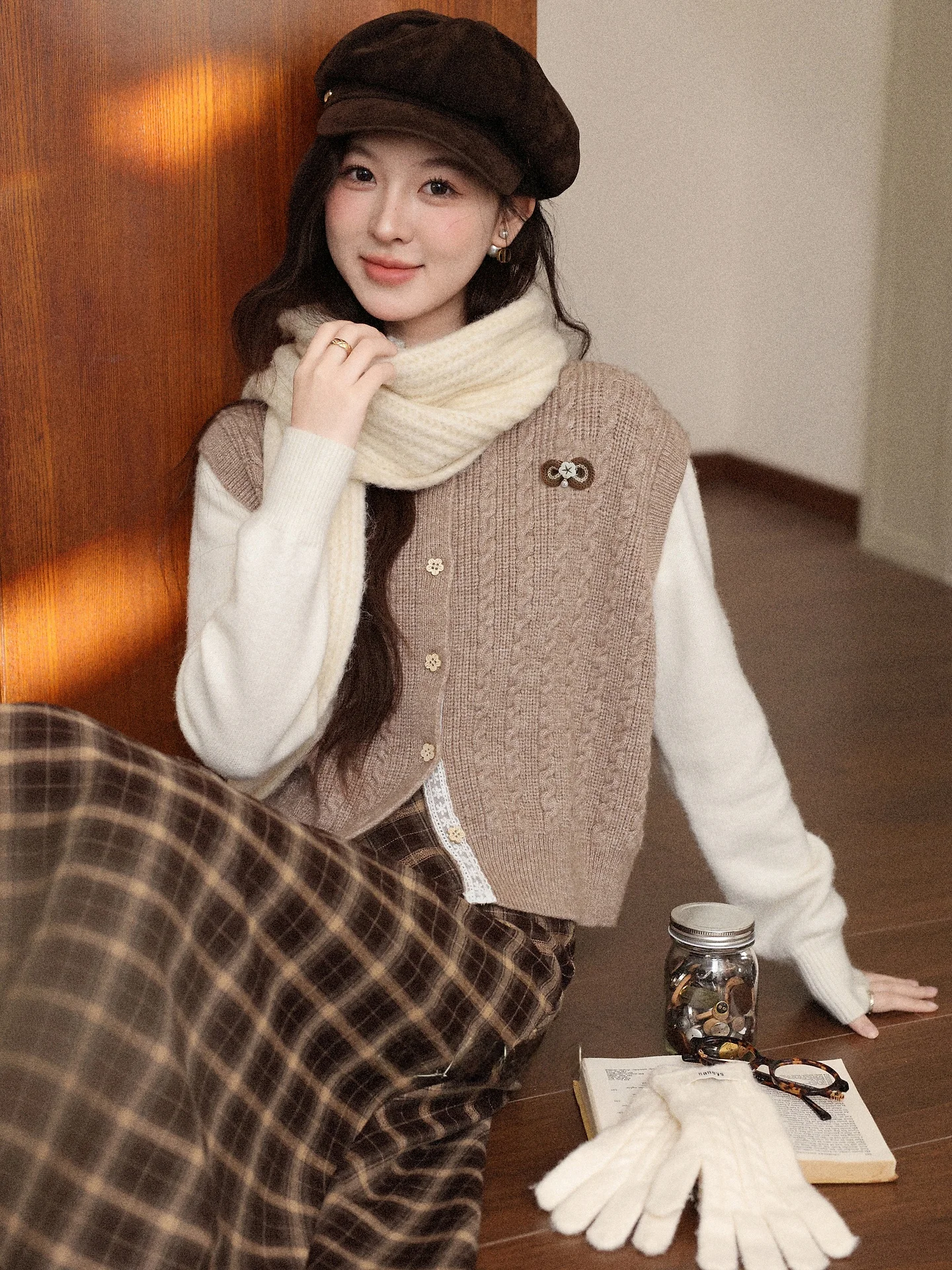 Kaki Color Splicing Sweater Women's Winter Knitted Top Elegant Style Long Sleeve round Neck Straight Fit Single Piece Design
Kaki Color Splicing Sweater Women's Winter Knitted Top Elegant Style Long Sleeve round Neck Straight Fit Single Piece Design