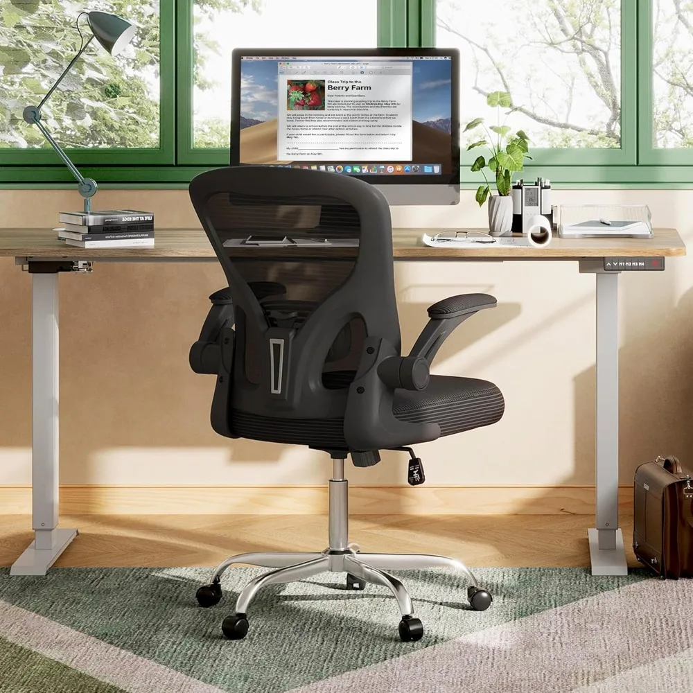 Office Chair Ergonomic Computer Desk Chair with Flip-up Armrests, Comfy Mesh with Adjustable Lumbar Support, Black
Office Chair Ergonomic Computer Desk Chair with Flip-up Armrests, Comfy Mesh with Adjustable Lumbar Support, Black