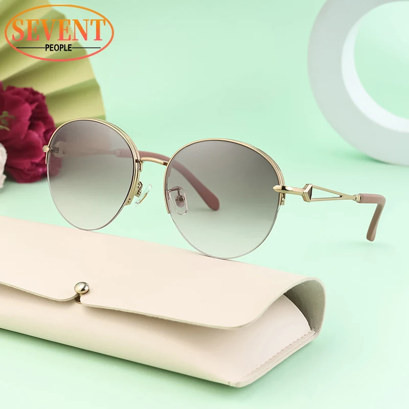Semi-Rimless Round Sunglasses Women 2024 Luxury Brand Design Metal Half Frame Sun Glasses For Female New In Oval Shades Eyewear
Semi-Rimless Round Sunglasses Women 2024 Luxury Brand Design Metal Half Frame Sun Glasses For Female New In Oval Shades Eyewear