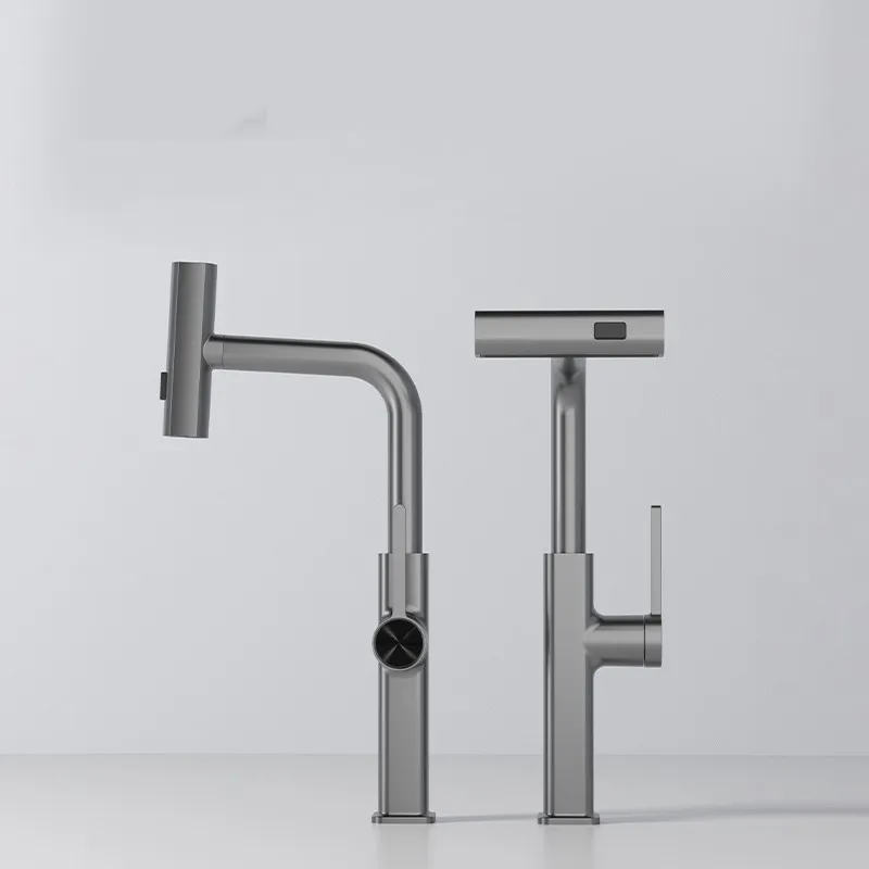 White kitchen faucet with display Brass kitchen mixer hot and cold Kitchen water tap Pull out kitchen Faucets
White kitchen faucet with display Brass kitchen mixer hot and cold Kitchen water tap Pull out kitchen Faucets