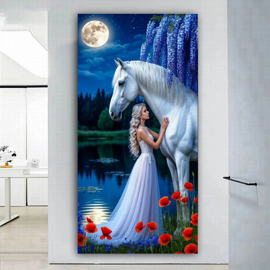 Moon Lake White Horse Woman Picture Large Size Diy Diamond Art Painting Animals Full Square Round Drill Mosaic Embroidery Kits
Moon Lake White Horse Woman Picture Large Size Diy Diamond Art Painting Animals Full Square Round Drill Mosaic Embroidery Kits