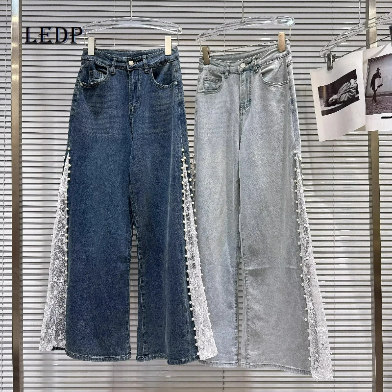 2026 Spring New Women's Long Pants French Design Sweet Cool Hot Girl Pearl Bead Lace Splicing Edge Loose Wide Leg Jeans Ladies
2026 Spring New Women's Long Pants French Design Sweet Cool Hot Girl Pearl Bead Lace Splicing Edge Loose Wide Leg Jeans Ladies