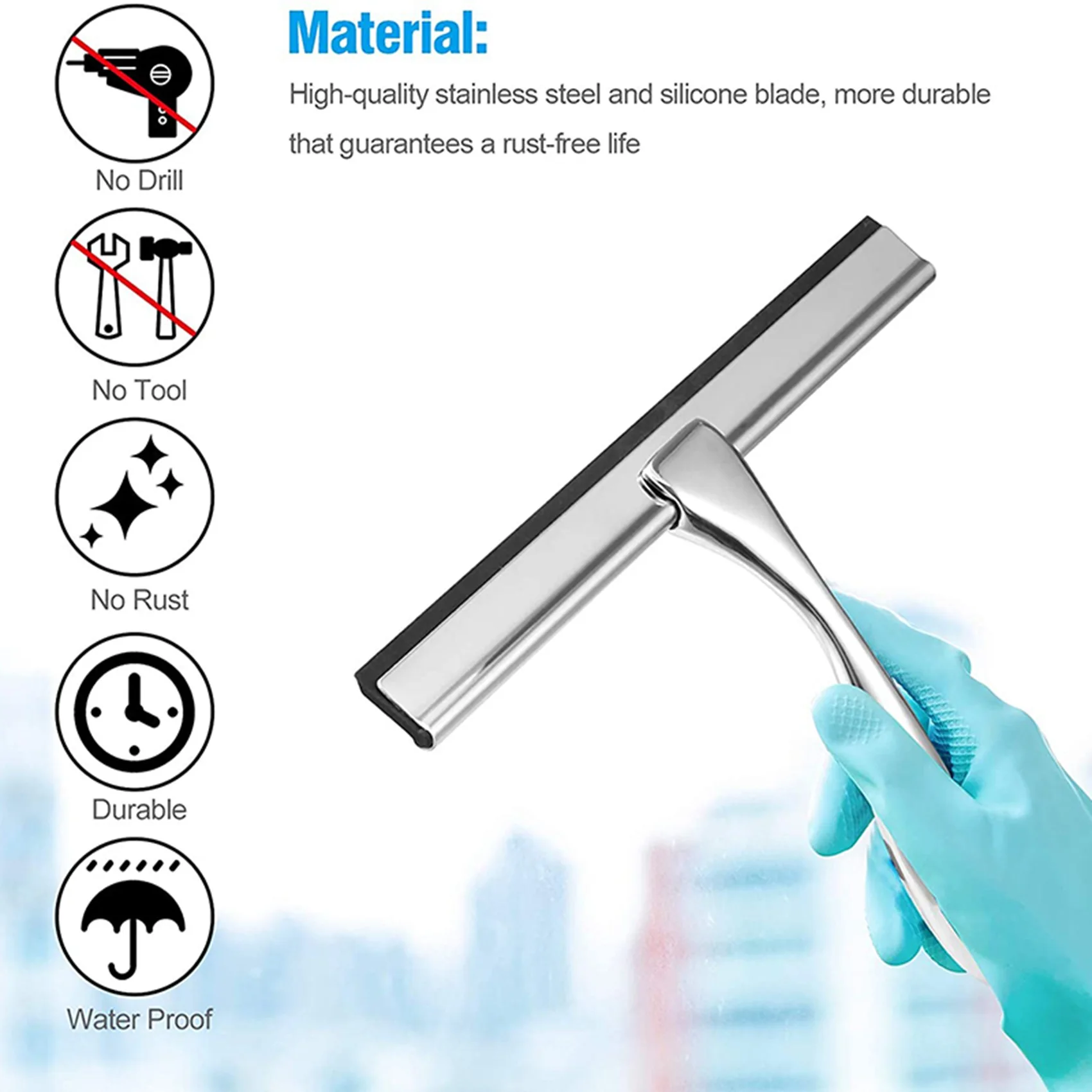 A98E-2X Premium Stainless Steel Squeegee For Shower Doors, Bathroom, Window And Car Glass, All-Purpose Cleaning Glass Wiper
A98E-2X Premium Stainless Steel Squeegee For Shower Doors, Bathroom, Window And Car Glass, All-Purpose Cleaning Glass Wiper