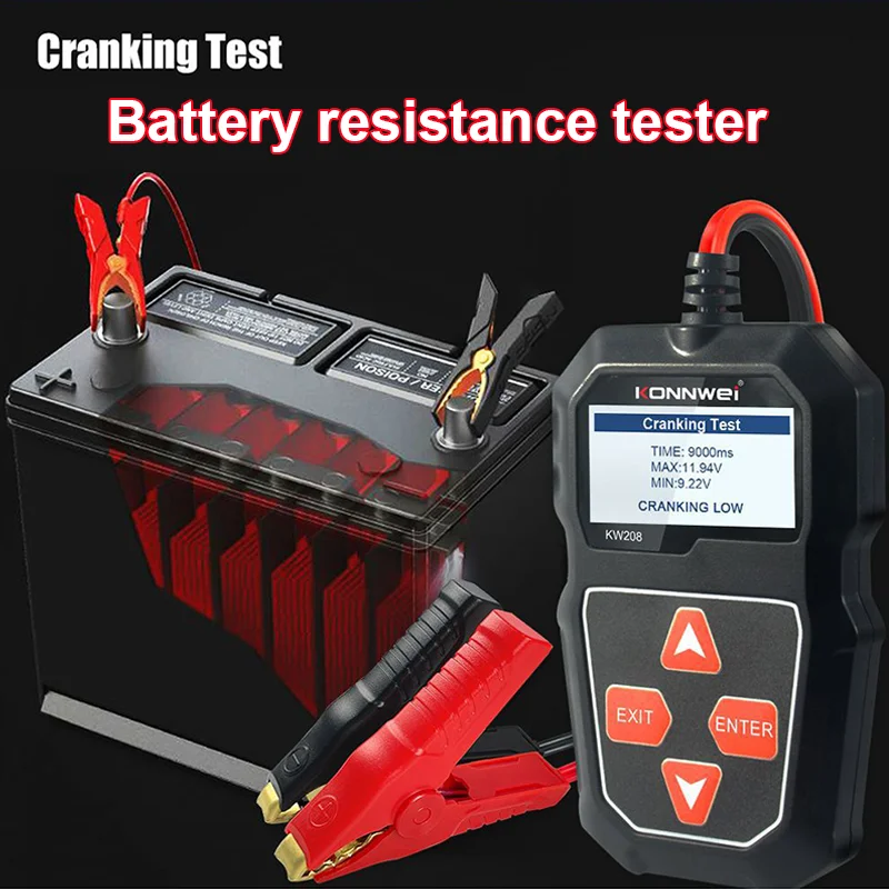 KONNWEI KW208 12V Car Battery Tester 100 to 2000CCA Cranking Charging Circut Tester Battery Analyzer 12 Volts Battery Tools
KONNWEI KW208 12V Car Battery Tester 100 to 2000CCA Cranking Charging Circut Tester Battery Analyzer 12 Volts Battery Tools