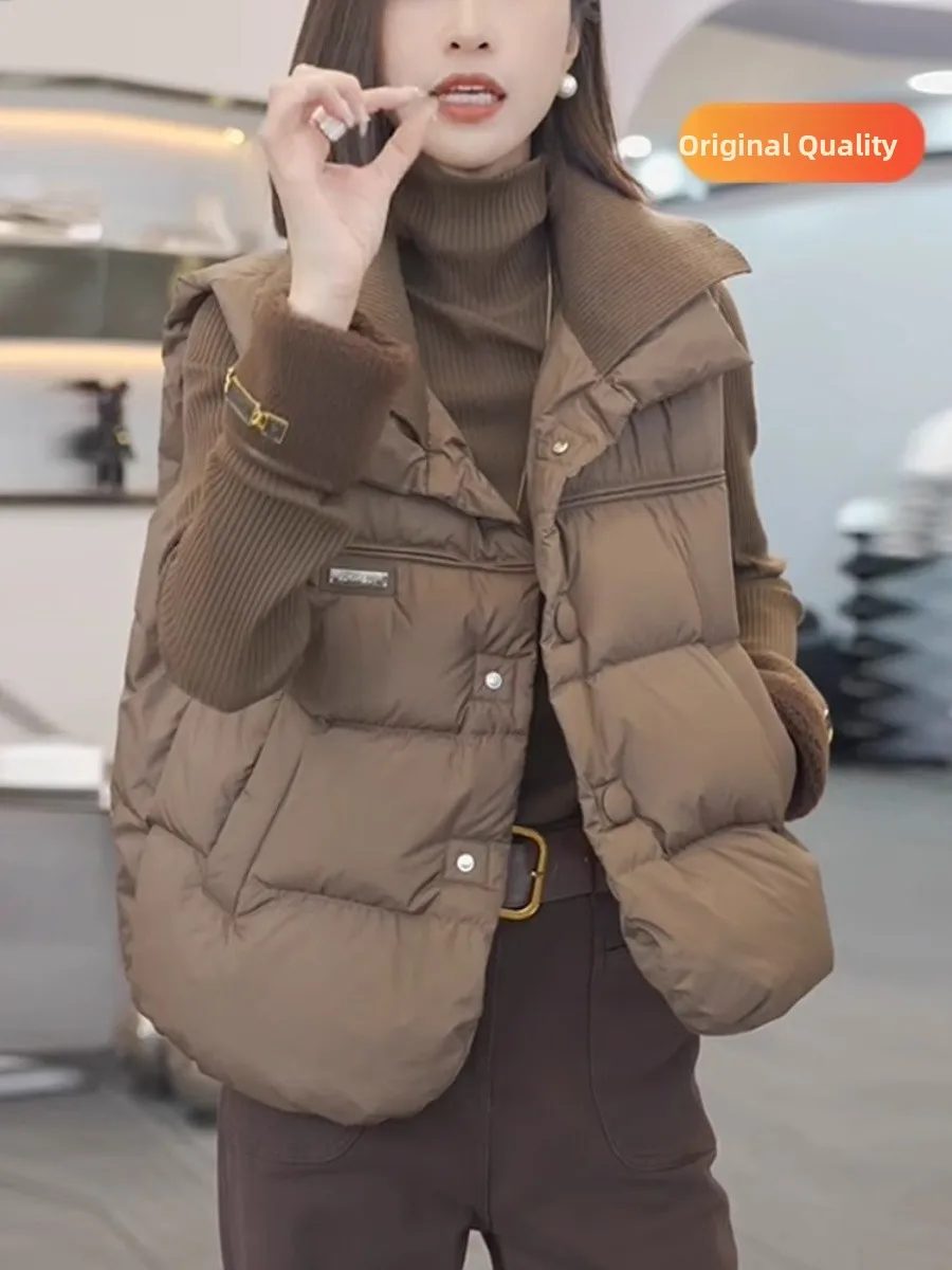 Fashionable Oversized Women's down Vest Autumn Winter New Outerwear Loose Short Jacket Collar Single Button Closure Soli...
Fashionable Oversized Women's down Vest Autumn Winter New Outerwear Loose Short Jacket Collar Single Button Closure Soli...