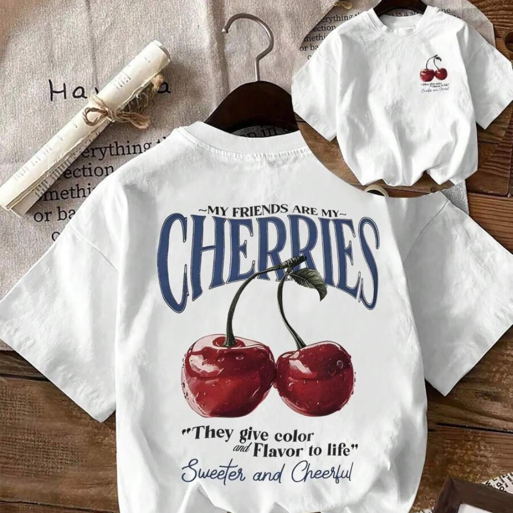 Retro Cherry Double-sided Print Tshirt Harajuku Style Women Fashion Shirt Y2K Girls Streetwear Vintage Design Daily Life Tops
Retro Cherry Double-sided Print Tshirt Harajuku Style Women Fashion Shirt Y2K Girls Streetwear Vintage Design Daily Life Tops