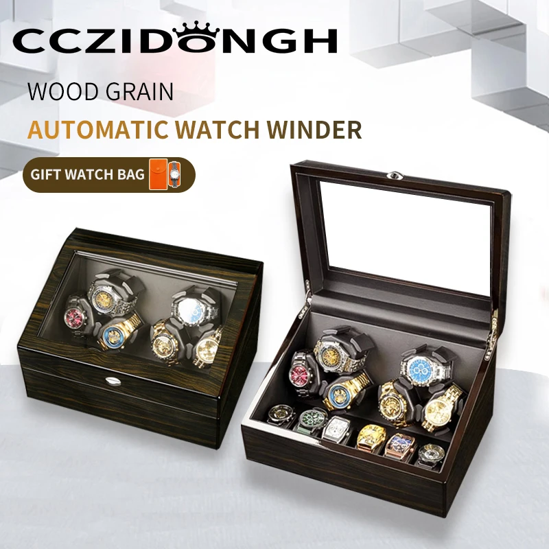 Automatic Watch Winder 3 + 3/6 + 6 Slot Watch Box Black Painted Wood Grain USB Power Cable With Mabuchi Motor Watch Storage Box
Automatic Watch Winder 3 + 3/6 + 6 Slot Watch Box Black Painted Wood Grain USB Power Cable With Mabuchi Motor Watch Storage Box