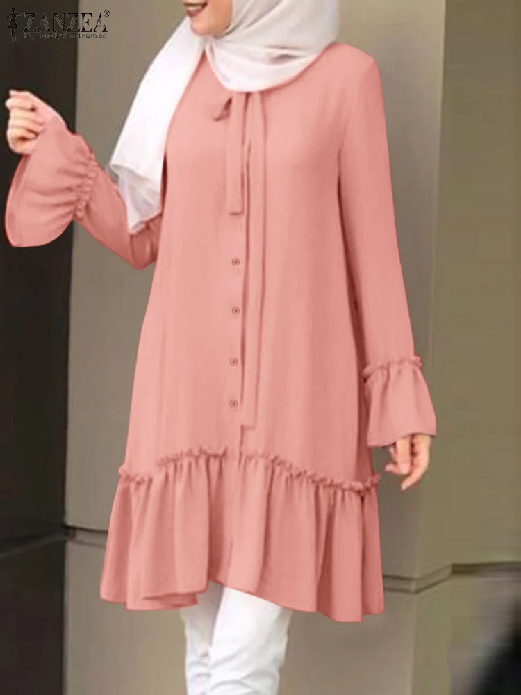 ZANZEA Muslim Women's Tops Fashion Long Sleeve Solid Blouse Casual Long Shirts Ramadan Dubai Abaya Turkey Shirt Islamic Clothing
ZANZEA Muslim Women's Tops Fashion Long Sleeve Solid Blouse Casual Long Shirts Ramadan Dubai Abaya Turkey Shirt Islamic Clothing