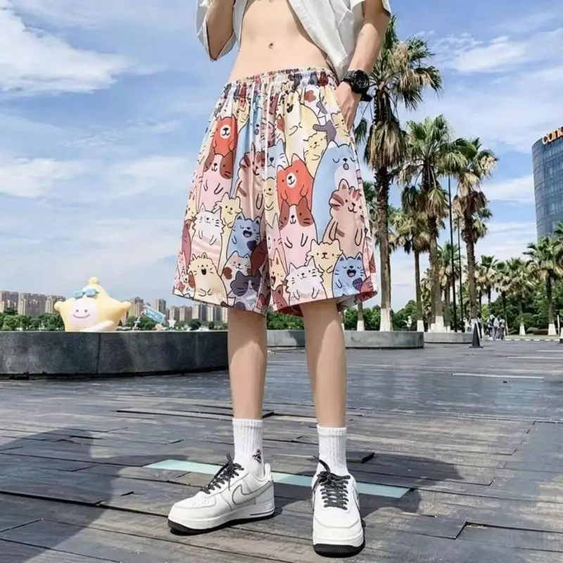 Summer Thin Quick Dry Beach Shorts Men's Casual Five-Quarter Loose Sleepwear Cartoon Print Lightweight Polyester Fiber
Summer Thin Quick Dry Beach Shorts Men's Casual Five-Quarter Loose Sleepwear Cartoon Print Lightweight Polyester Fiber