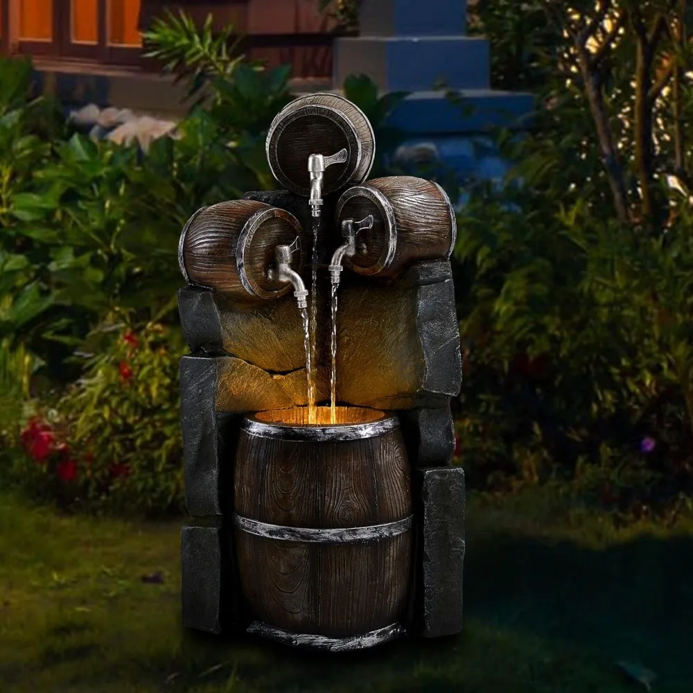 Water Fountains Outdoor Indoor, Patio Fountains 35" H, Whiskey Barrel Waterfall Fountains for Garden Backyard Decking Décor
Water Fountains Outdoor Indoor, Patio Fountains 35" H, Whiskey Barrel Waterfall Fountains for Garden Backyard Decking Décor