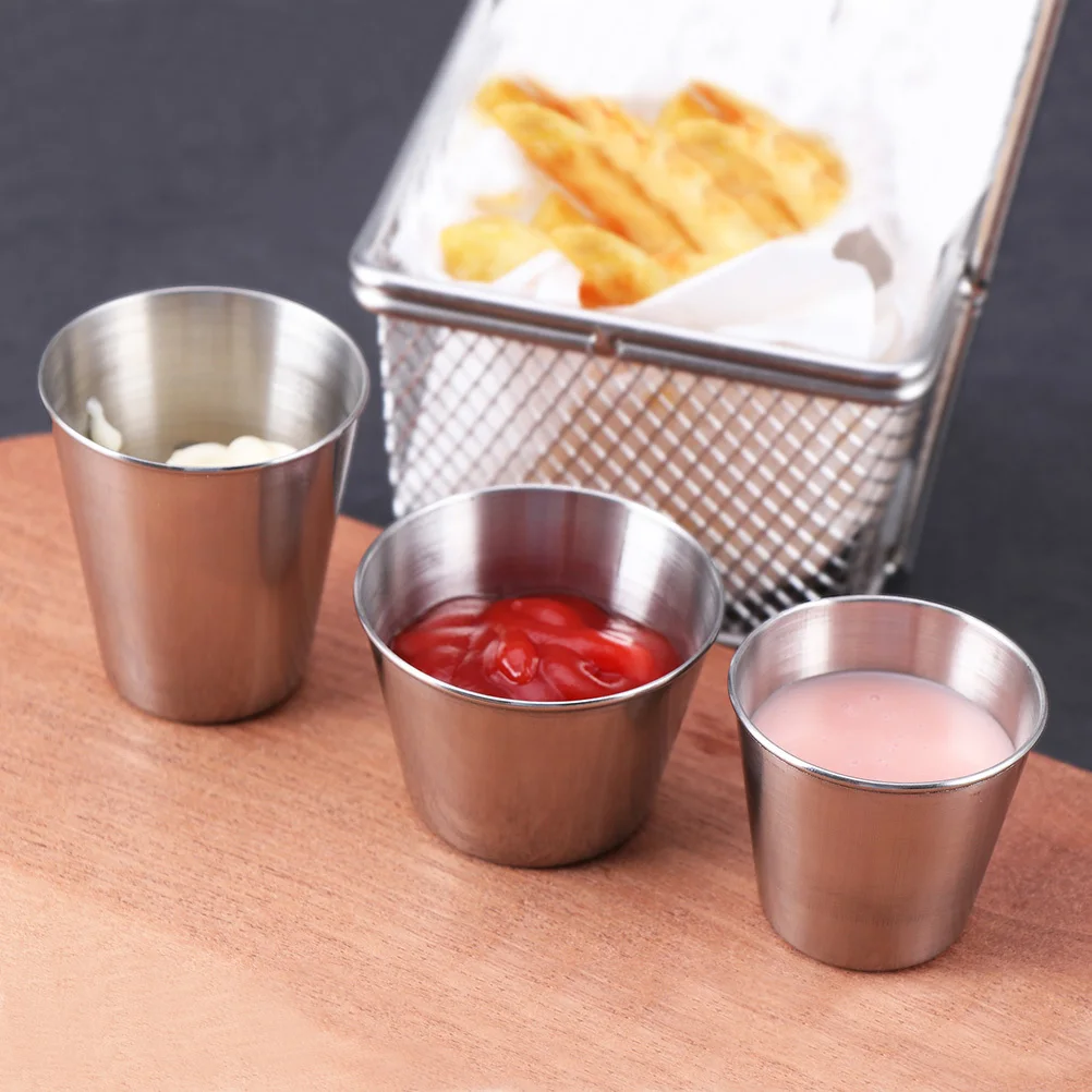 50Ml Stainless Steel Sauce Cups Reusable Dipping Bowls For Condiments Sauces Fruits Olives Nuts Catering Restaurant Home
50Ml Stainless Steel Sauce Cups Reusable Dipping Bowls For Condiments Sauces Fruits Olives Nuts Catering Restaurant Home