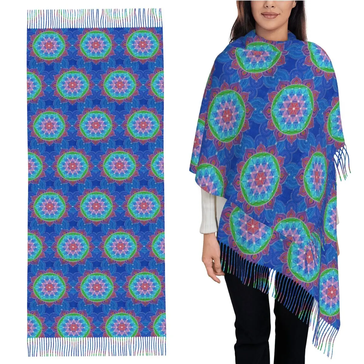 Divine Lotus Mandala Scarf Tassel Scarves Women Soft Warm Shawls and Wraps Long Fall Winter Shawl Wrap
Divine Lotus Mandala Scarf Tassel Scarves Women Soft Warm Shawls and Wraps Long Fall Winter Shawl Wrap
