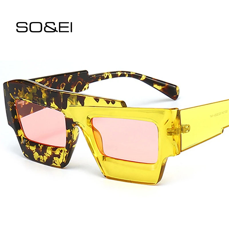 SO&EI Retro Square Men Sunglasses Fashion Yellow Leopard Eyewear Shades UV400 Women Trending Irregular Sun Glasses
SO&EI Retro Square Men Sunglasses Fashion Yellow Leopard Eyewear Shades UV400 Women Trending Irregular Sun Glasses