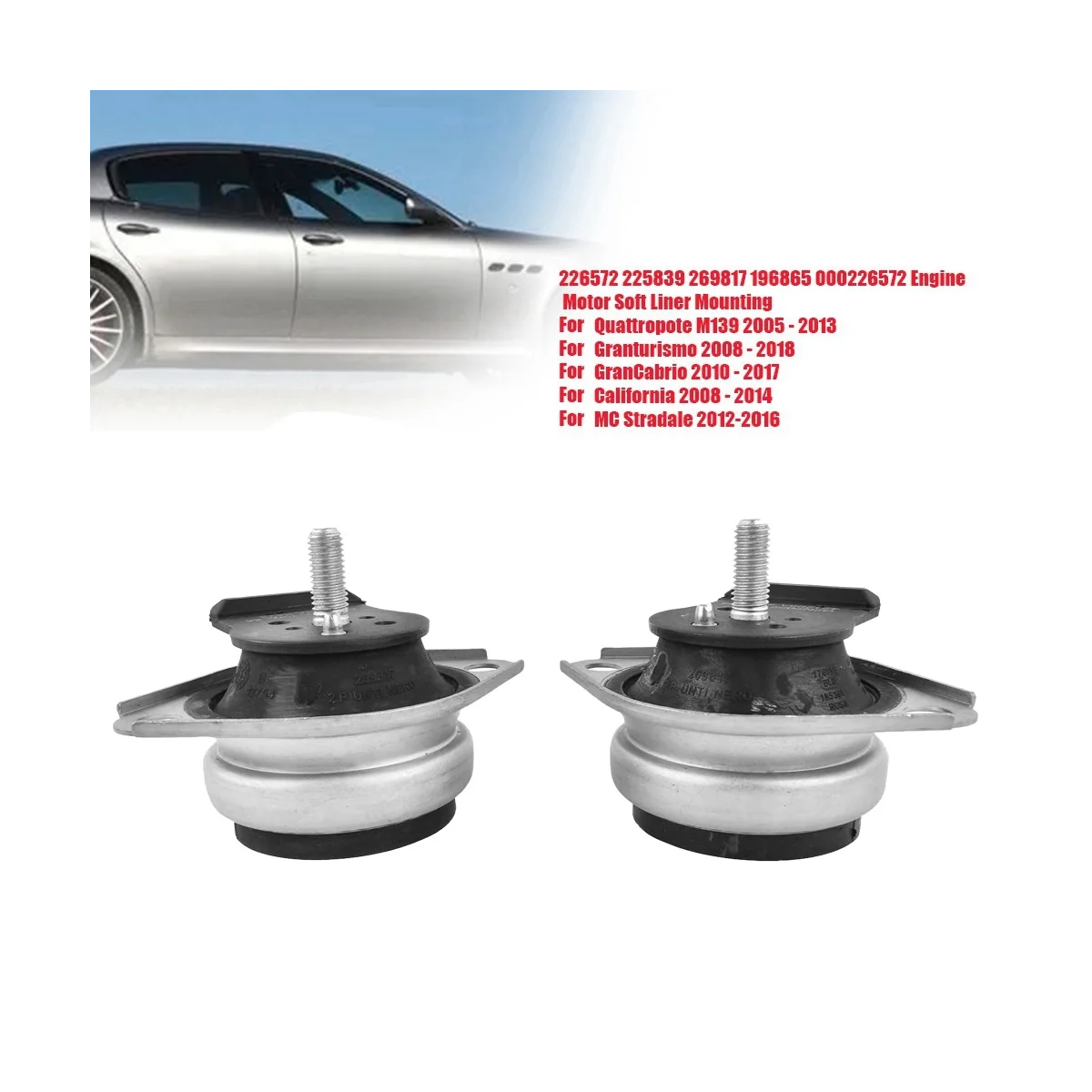 2 шт. 226572 подшипник для двигателя с мягкой подкладкой для Maserati Quattropote granтуризм GranCabrio Ferrari 269817 196865
2 шт. 226572 подшипник для двигателя с мягкой подкладкой для Maserati Quattropote granтуризм GranCabrio Ferrari 269817 196865