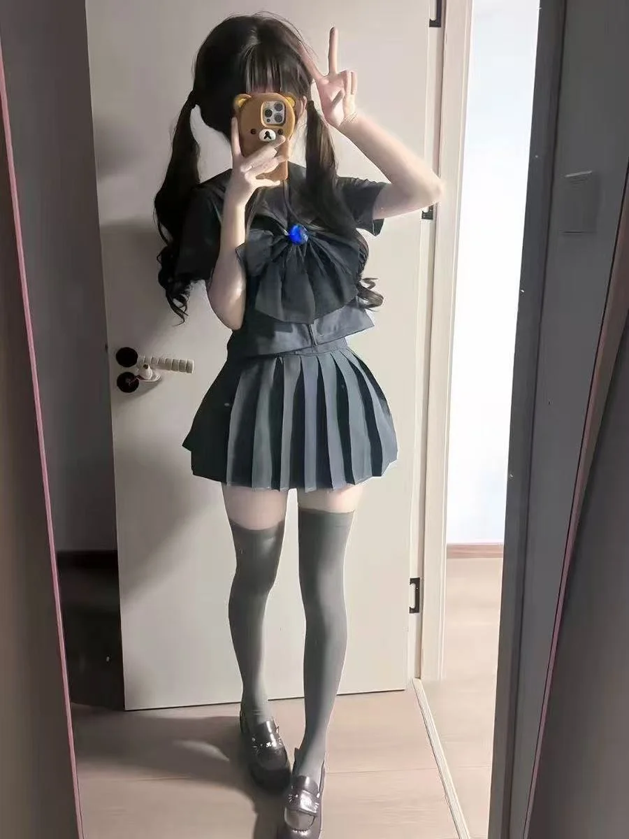 Cute School Uniform Set Short Sleeve Grey Two-Book Plaid Skirt Sailor Outfit College Girl Ensemble Autumn Fashion Student Ens...
Cute School Uniform Set Short Sleeve Grey Two-Book Plaid Skirt Sailor Outfit College Girl Ensemble Autumn Fashion Student Ens...