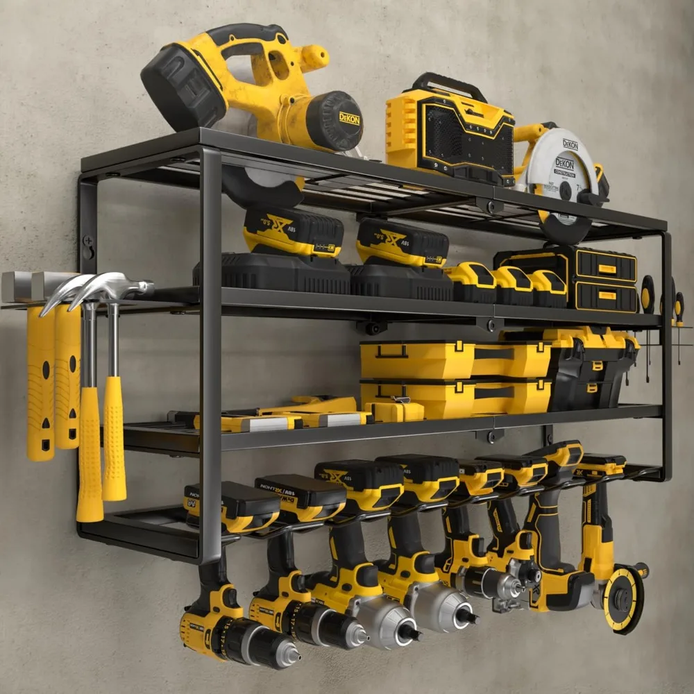 4 Layer Power Tool Organizer Wall Mount, Cordless Drill Hanger Storage Rack, Battery Tools Holder with Charging Station Shelf
4 Layer Power Tool Organizer Wall Mount, Cordless Drill Hanger Storage Rack, Battery Tools Holder with Charging Station Shelf