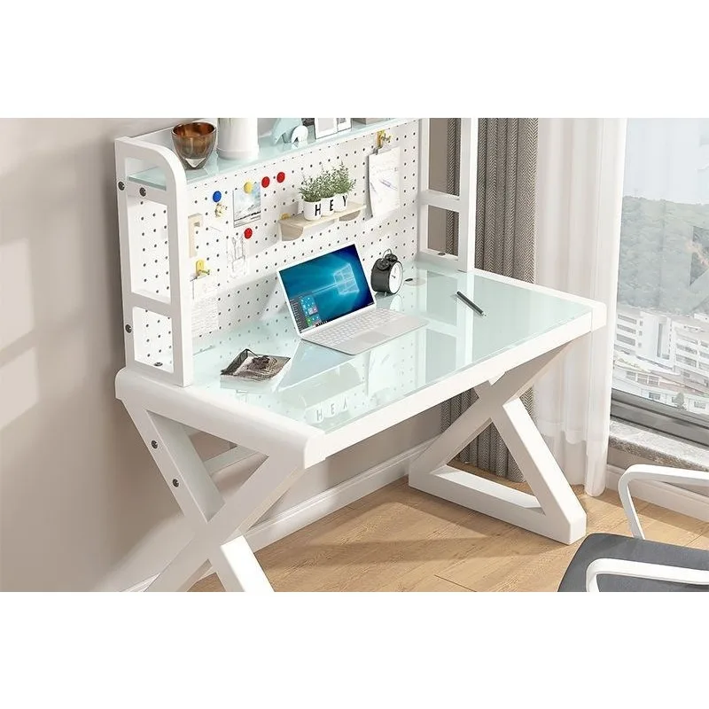Tempered glass hole board bookshelf desk student desk tempered glass computer desk
Tempered glass hole board bookshelf desk student desk tempered glass computer desk