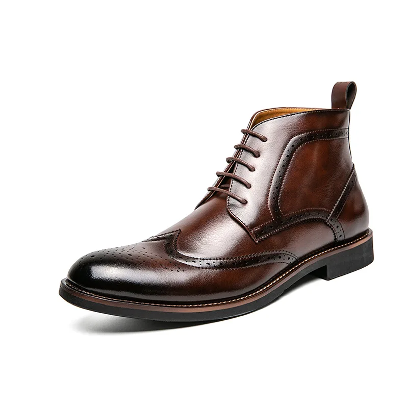 Autumn Carved Brock Pointed Leather Boots Dress Lace-up Casual Shoes Large Size High Top Leather Shoes Short Boots Men's Shoes
Autumn Carved Brock Pointed Leather Boots Dress Lace-up Casual Shoes Large Size High Top Leather Shoes Short Boots Men's Shoes