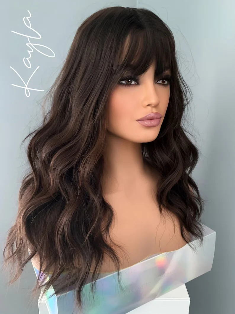 26inch Natural Soft Long Brown Wave 5x5 Silk Base Free Part Jewish Human Hair Wig With Bangs HD Lace European Hair Preplucked
26inch Natural Soft Long Brown Wave 5x5 Silk Base Free Part Jewish Human Hair Wig With Bangs HD Lace European Hair Preplucked