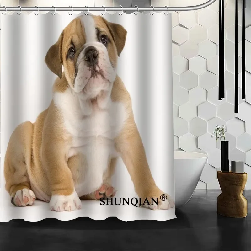 Bulldog & French Bulldog Print Shower Curtain, Cute Pet Dog Portrait Design, Waterproof Polyester Bathroom Curtain with Hooks
Bulldog & French Bulldog Print Shower Curtain, Cute Pet Dog Portrait Design, Waterproof Polyester Bathroom Curtain with Hooks