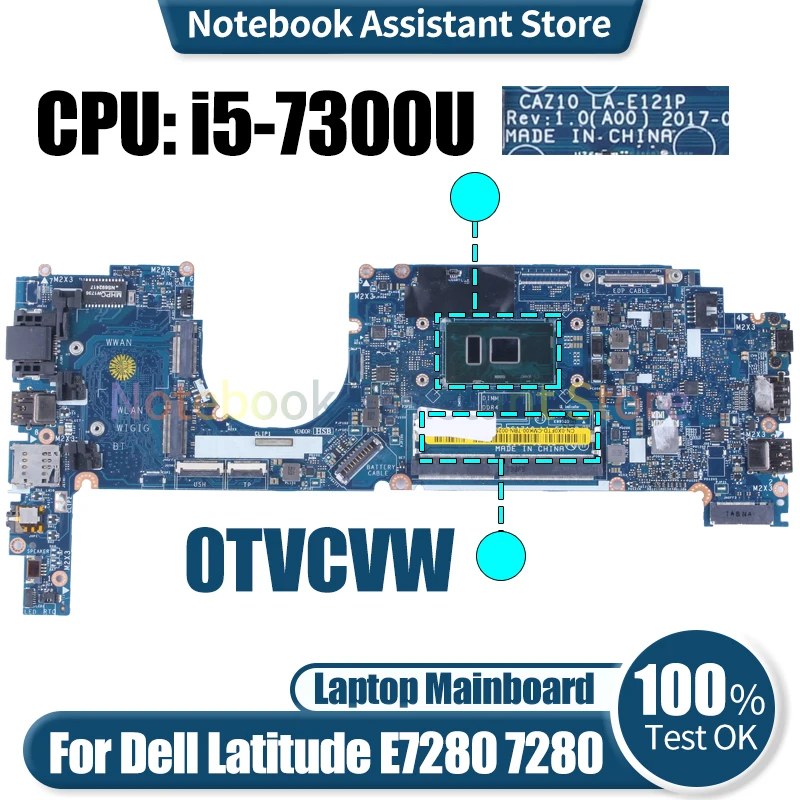 For Dell Latitude 7280 E7280 Laptop Mainboard LA-E121P 0TVCVW i5-7300U Notebook Motherboard Tested
For Dell Latitude 7280 E7280 Laptop Mainboard LA-E121P 0TVCVW i5-7300U Notebook Motherboard Tested