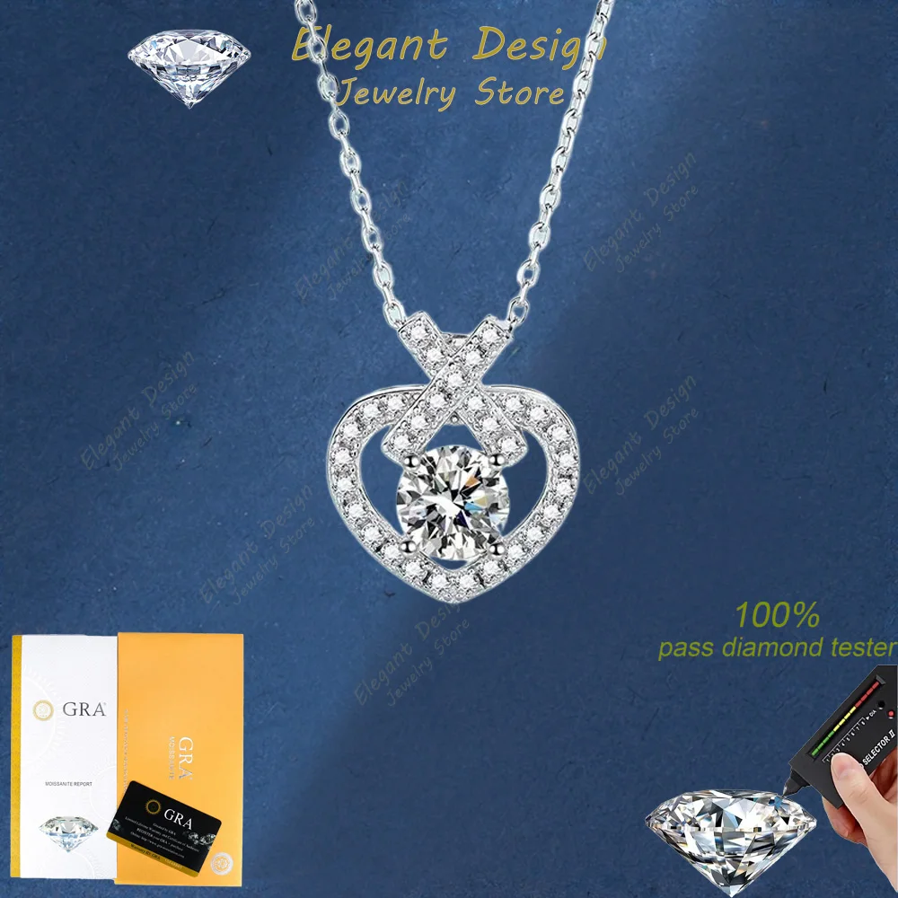 Elegant Design Sparkling 1ct Moissanite Heart Pendants for Women, Wedding Nice Platinum PT950 Necklace Valentine's Day Gift
Elegant Design Sparkling 1ct Moissanite Heart Pendants for Women, Wedding Nice Platinum PT950 Necklace Valentine's Day Gift