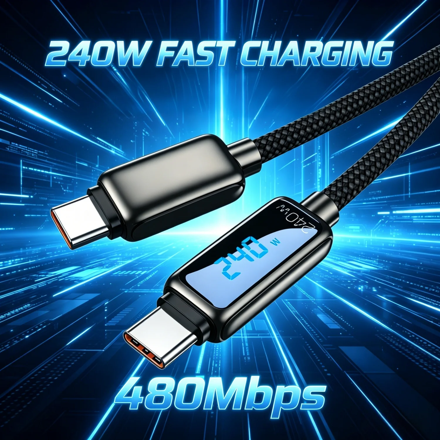 Кабель для быстрой зарядки Type-C 240 Вт, USB-C на Type-C, сверхбыстрый, с цифровым дисплеем, для iPhone 17, 16, 15, Samsung, MacBook, ноутбуков
Кабель для быстрой зарядки Type-C 240 Вт, USB-C на Type-C, сверхбыстрый, с цифровым дисплеем, для iPhone 17, 16, 15, Samsung, MacBook, ноутбуков