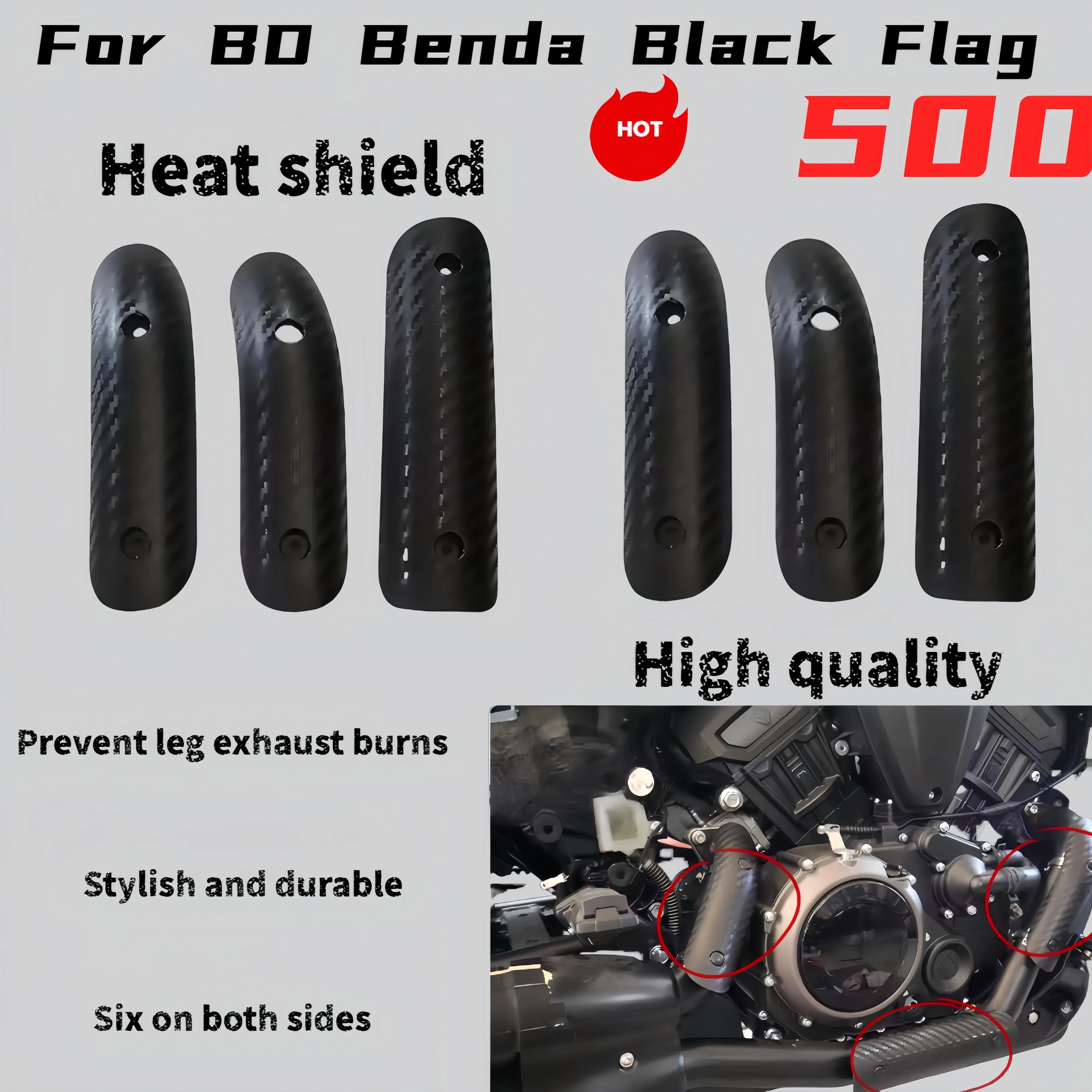For Benda Black Flag 500 anti-scalding cover Jinjila 450/500 modified exhaust pipe anti-scalding imitation carbon fiber texture
For Benda Black Flag 500 anti-scalding cover Jinjila 450/500 modified exhaust pipe anti-scalding imitation carbon fiber texture