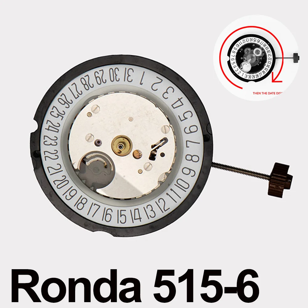 515 Movement Ronda 515-6 Ronda Movement powertech Size 3mm 11½''' 25.60 mm 3 hands Date Displayed at 3 o'clock/at 6 o'clock
515 Movement Ronda 515-6 Ronda Movement powertech Size 3mm 11½''' 25.60 mm 3 hands Date Displayed at 3 o'clock/at 6 o'clock