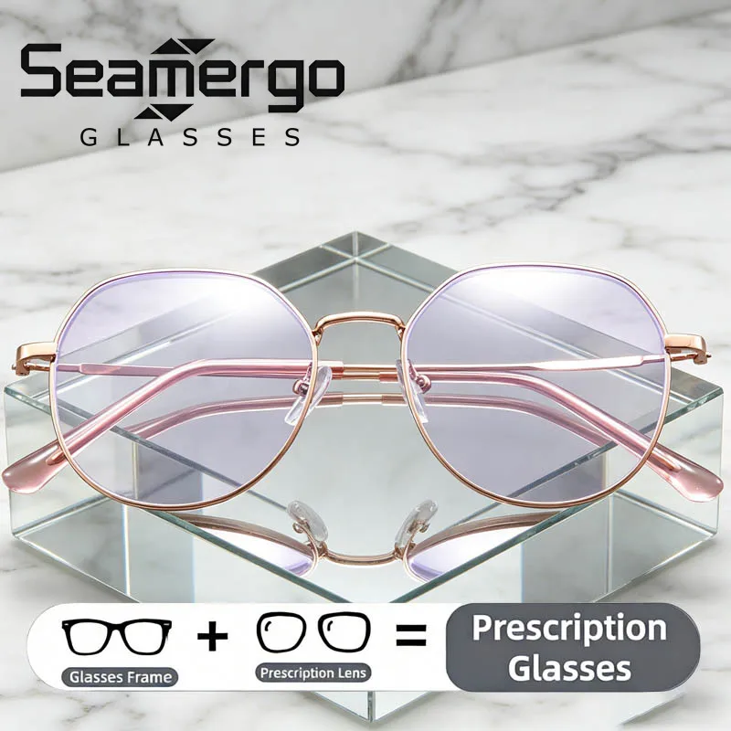 SEAMERGO Vintage Women Myopia Customization Trendy Round Frame Prescription Glasses Men Ultralight Eyewear Lenses with Recipe
SEAMERGO Vintage Women Myopia Customization Trendy Round Frame Prescription Glasses Men Ultralight Eyewear Lenses with Recipe