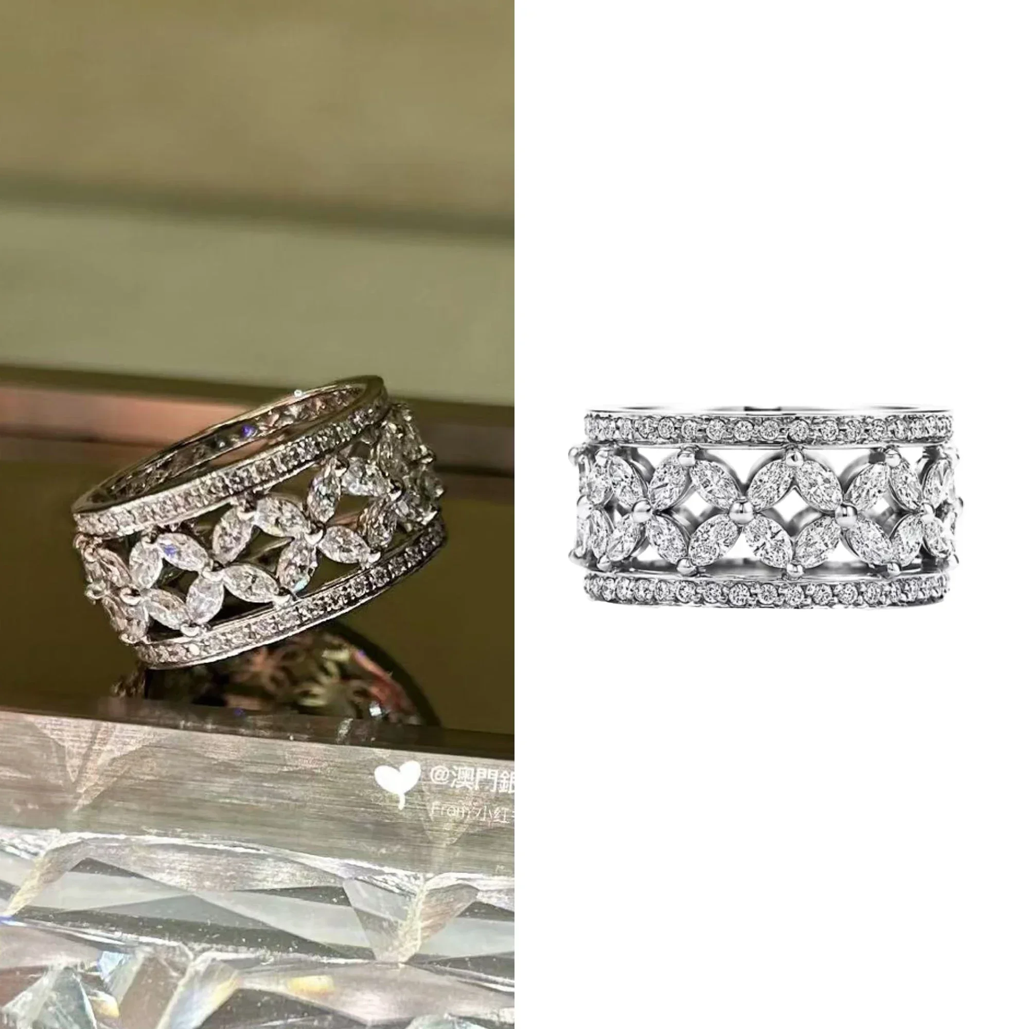 Advanced design butterfly inlaid diamond hollow ring pure silver S925 high-quality temperament ring Victoria series holiday gift
Advanced design butterfly inlaid diamond hollow ring pure silver S925 high-quality temperament ring Victoria series holiday gift