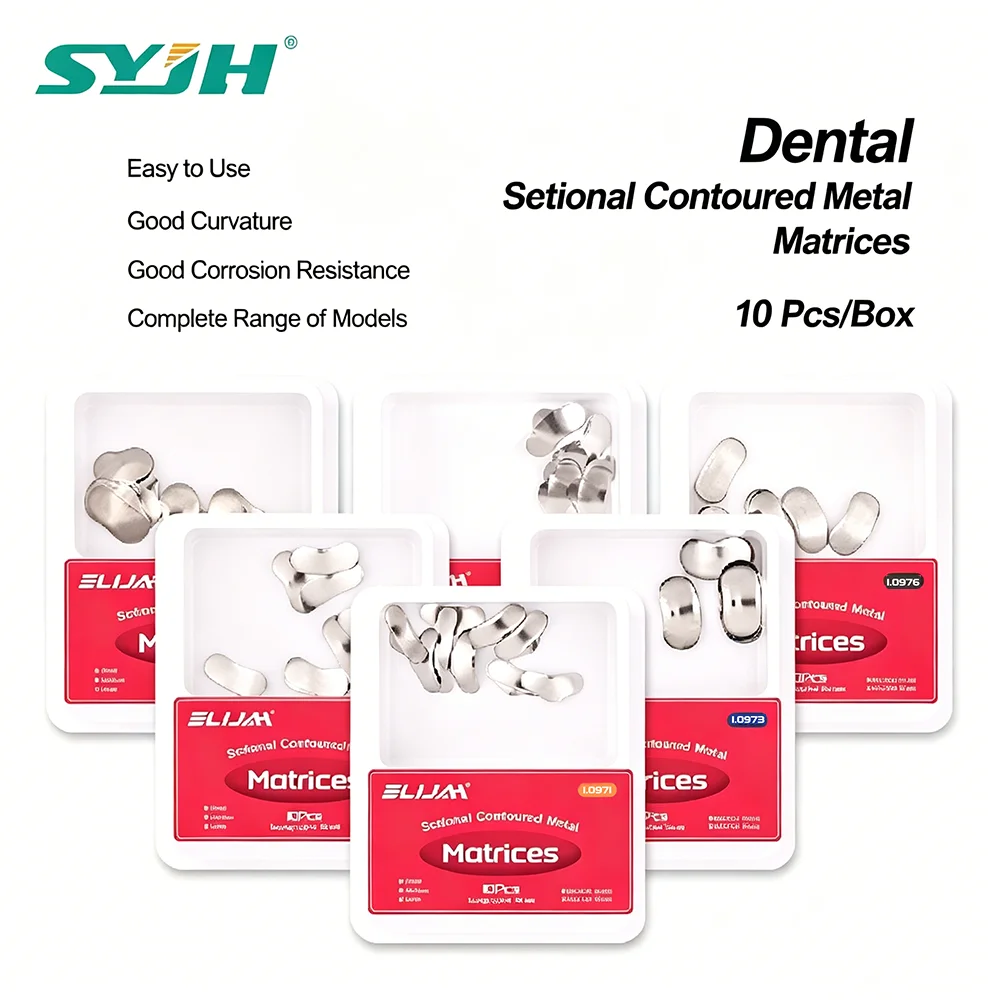 SYJH 50Pcs/5Boxes Sectional Contoured Metal Matrices Dental Matrix Spring Clip Ring Clamp Wedges Kit Dentistry Orthodontic Tools
SYJH 50Pcs/5Boxes Sectional Contoured Metal Matrices Dental Matrix Spring Clip Ring Clamp Wedges Kit Dentistry Orthodontic Tools