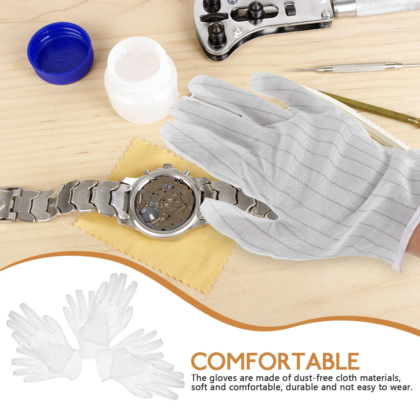 10Pairs White Breathable Dustless Gloves Anti-Skid Comfort Work Gloves for Jewelry Cleaning Performance Hand Glove
10Pairs White Breathable Dustless Gloves Anti-Skid Comfort Work Gloves for Jewelry Cleaning Performance Hand Glove