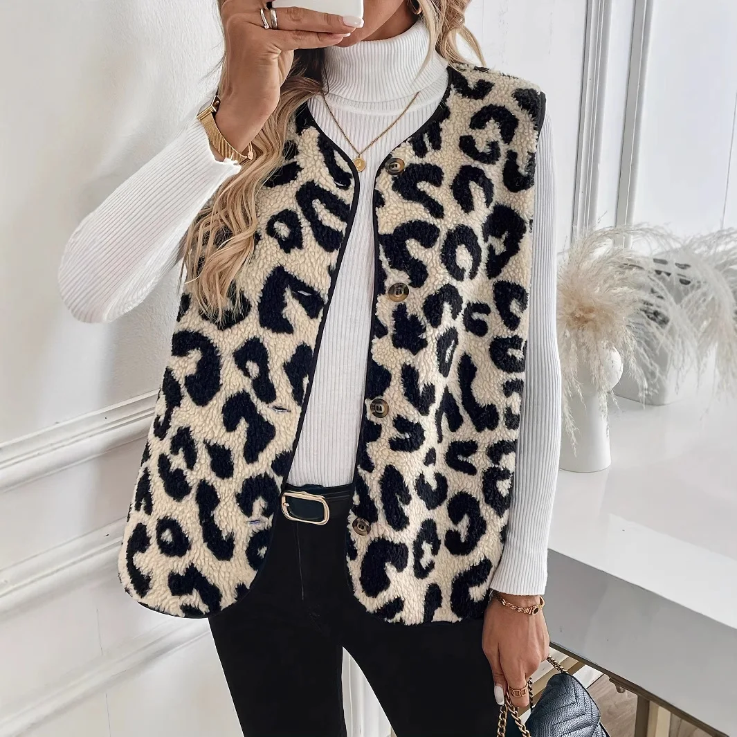Fall Winter Vests Women Coats Jackets Sleeveless Leopard Print Y2k Streetwear Elegant Splice Faux Fur Vests Coat Open Stith
Fall Winter Vests Women Coats Jackets Sleeveless Leopard Print Y2k Streetwear Elegant Splice Faux Fur Vests Coat Open Stith