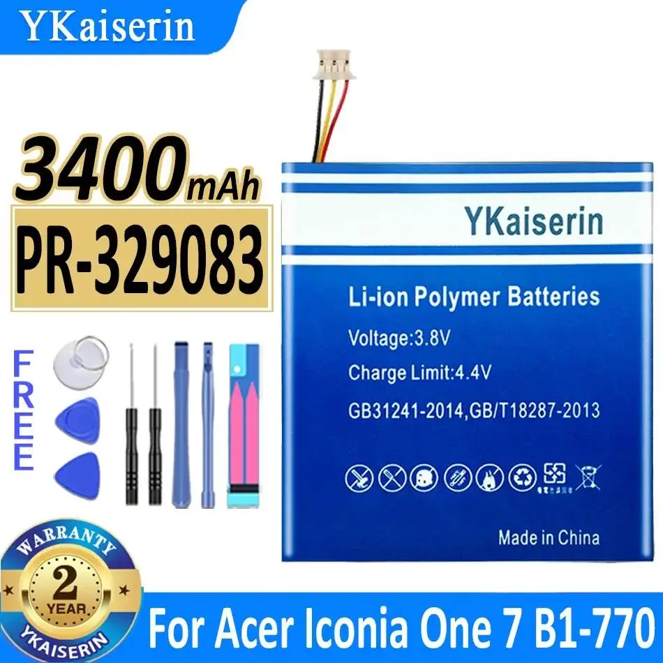 3400mAh PR-329083 For Acer Iconia One 7 B1-770 Tablet Battery Durable
3400mAh PR-329083 For Acer Iconia One 7 B1-770 Tablet Battery Durable