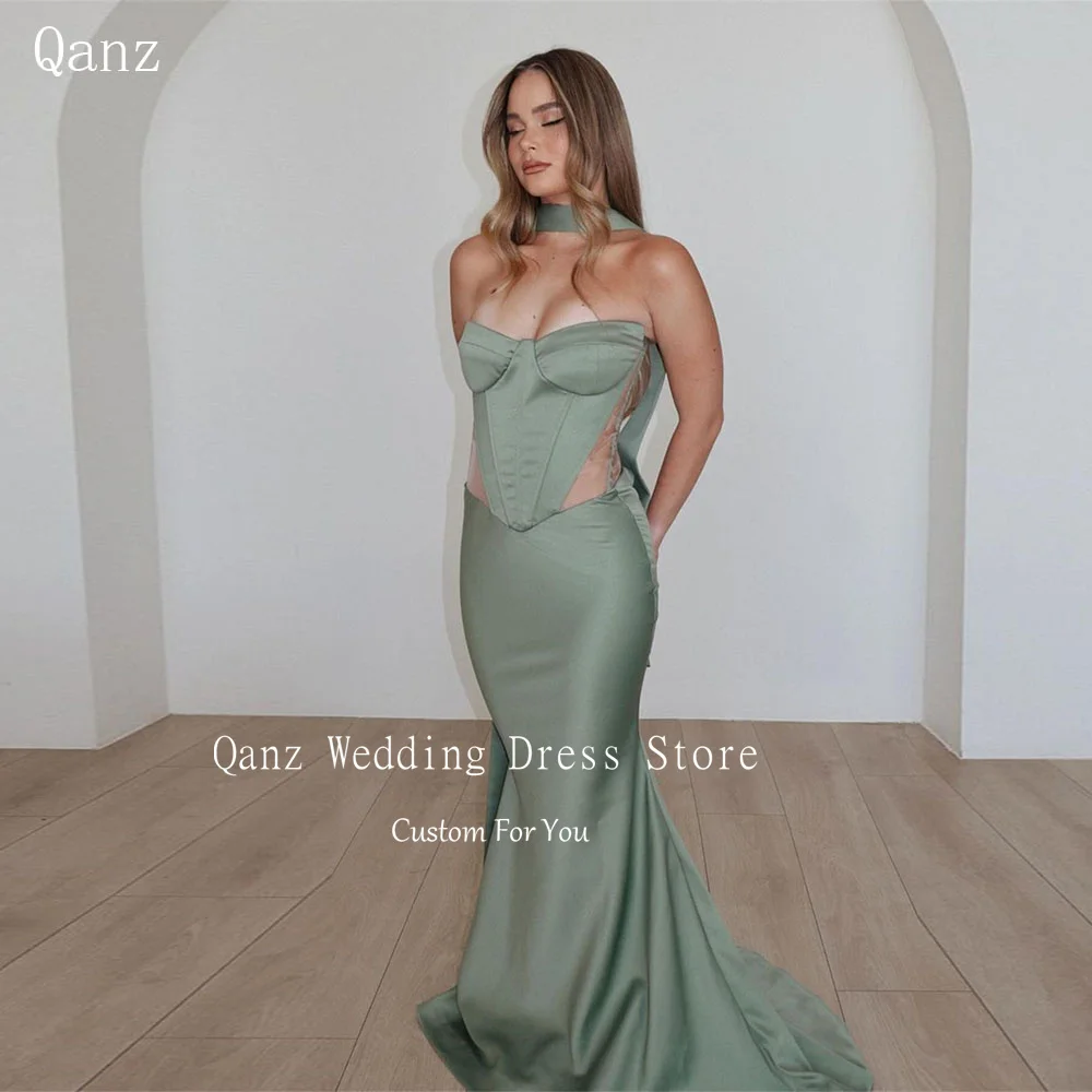 Qanz Sexy Satin Prom Dresses Sweetheart Sleeveless Mermaid With Scarf Vestido De Festa Bespoke Occasion Dresses Customized
Qanz Sexy Satin Prom Dresses Sweetheart Sleeveless Mermaid With Scarf Vestido De Festa Bespoke Occasion Dresses Customized