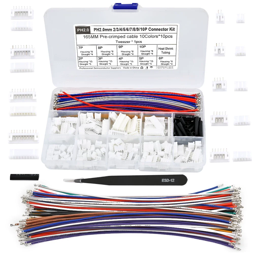 PH2.0MM spacing connector 2345678910P rubber shell straight needle socket kit with terminal 10 color 165MM wire
PH2.0MM spacing connector 2345678910P rubber shell straight needle socket kit with terminal 10 color 165MM wire