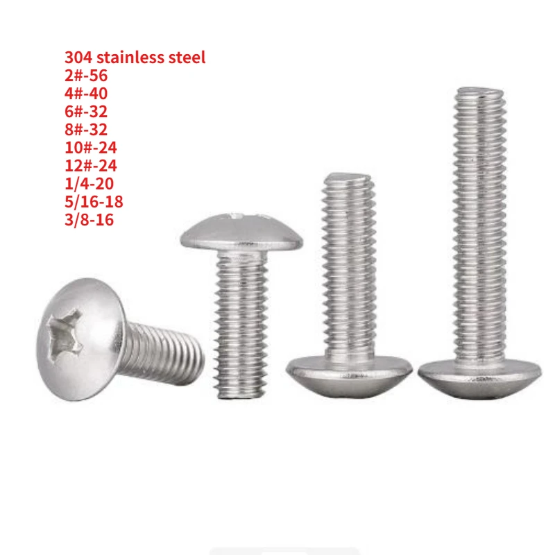 10-200pcs 2# 4# 6# 8# 10# 12#~ 3/8-16 UNC UNF SUS304 Stainless Steel Cross Recessed Phillips Truss Head Screw Large Pan Bolt
10-200pcs 2# 4# 6# 8# 10# 12#~ 3/8-16 UNC UNF SUS304 Stainless Steel Cross Recessed Phillips Truss Head Screw Large Pan Bolt
