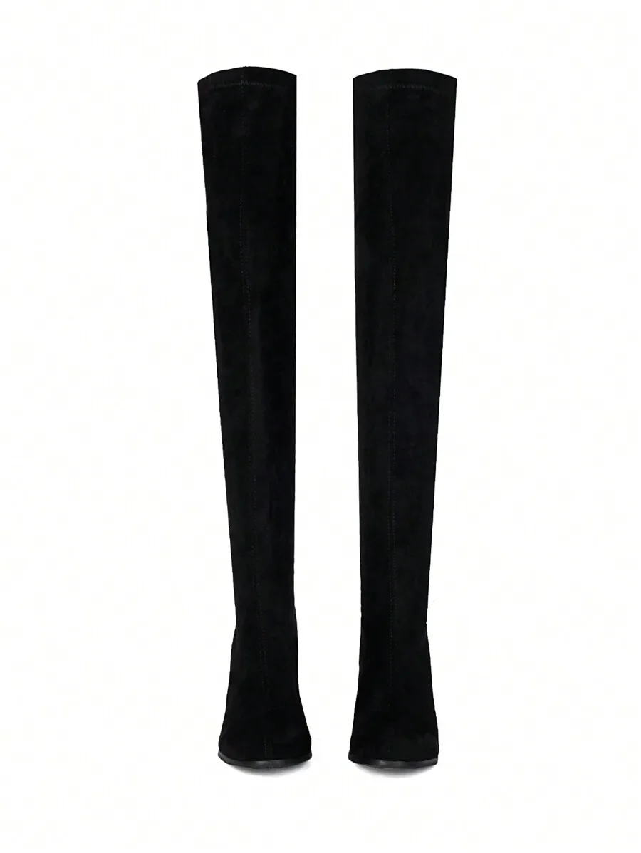Women Minimalist Over The Knee Sock Boots Faux Suede Chunky Heel Classic Style
Women Minimalist Over The Knee Sock Boots Faux Suede Chunky Heel Classic Style