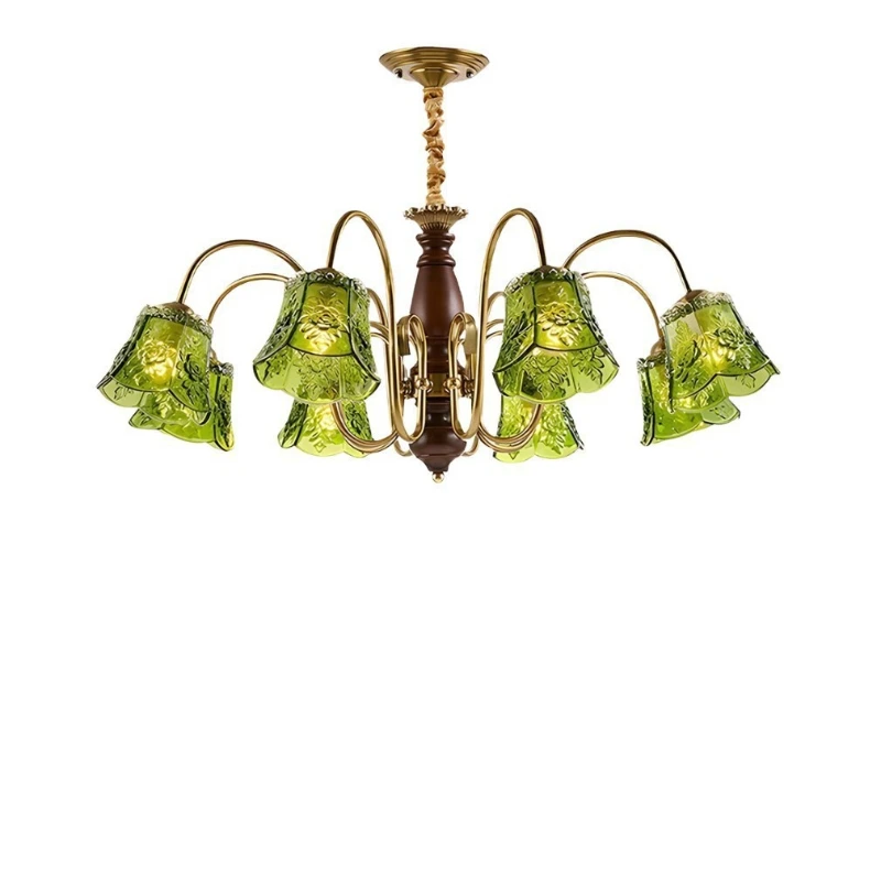 Medieval creative flower French solid wood retro living room dining room chandelier
Medieval creative flower French solid wood retro living room dining room chandelier