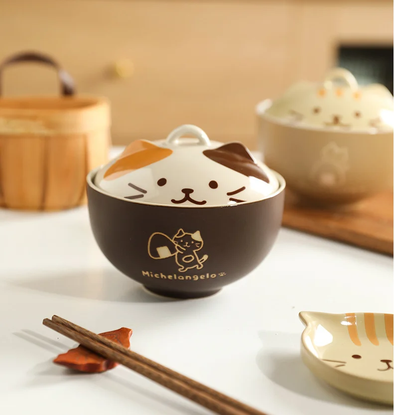 Japanese tableware cute cat ceramic bowl,large capacity lid bowl,home soup bowl,student instant noodle bowl with lid
Japanese tableware cute cat ceramic bowl,large capacity lid bowl,home soup bowl,student instant noodle bowl with lid