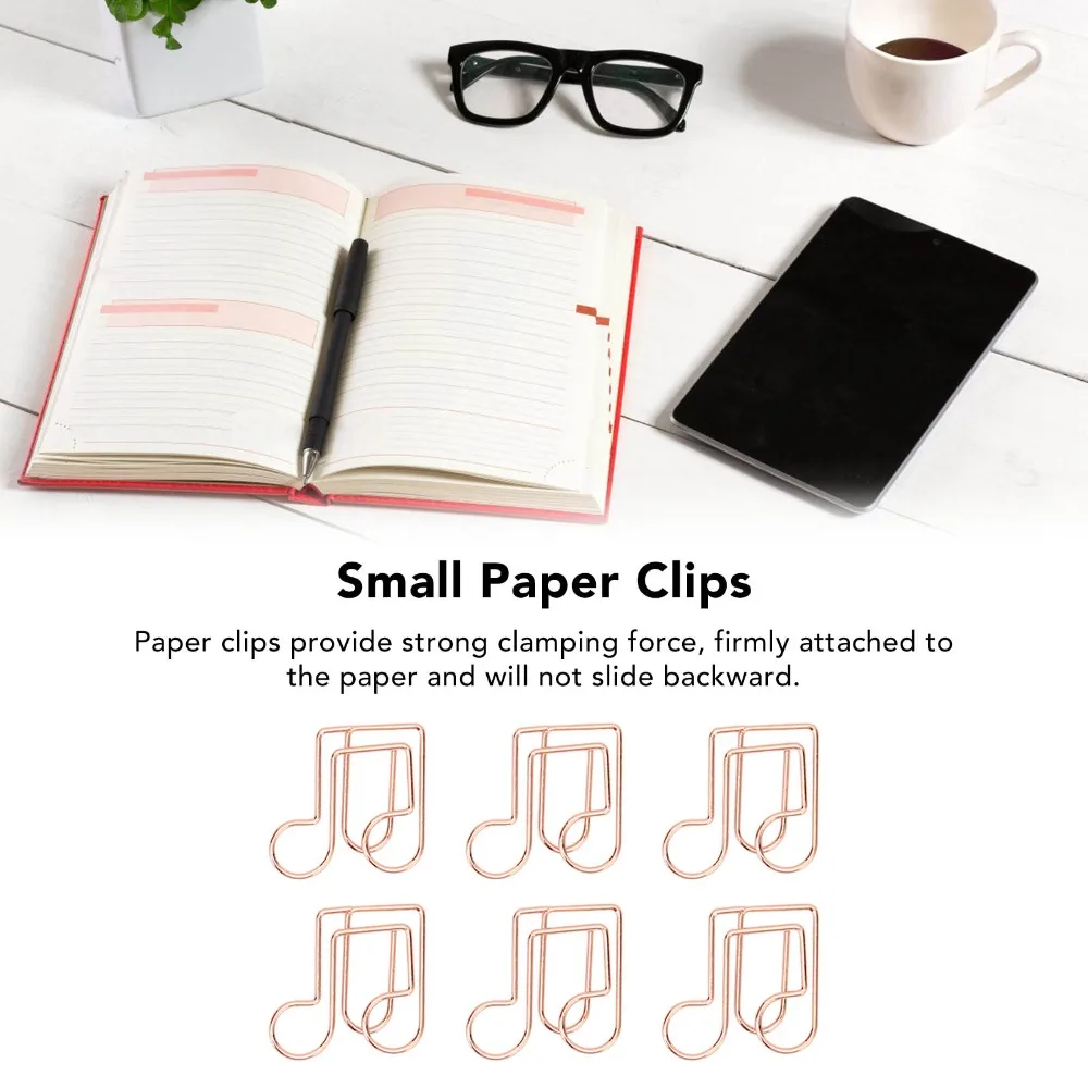 Music Note Shape Paper Clips Rose Gold Electroplating Metal Small Paper Clips Decorative Rustproof Cute Paper Clips
Music Note Shape Paper Clips Rose Gold Electroplating Metal Small Paper Clips Decorative Rustproof Cute Paper Clips